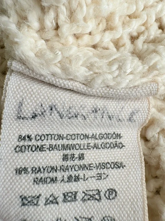 Free People Baja Circle Back Shark Hem Cardigan Cream Snap Front Size Large - Picture 10 of 12